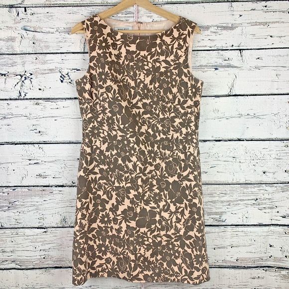 Nine West Sheath Dress [Size S/M] Sleeveless Floral Print Zipper Back Stretch‎ - Picture 1 of 10